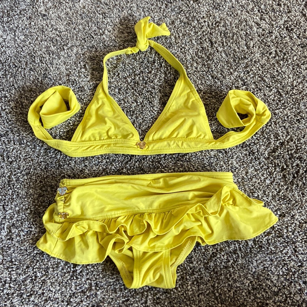 Juicy Couture Girls Skirt Bikini Swimsuit Sz 6